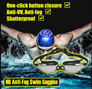 HD Anti - Fog Swim Goggles