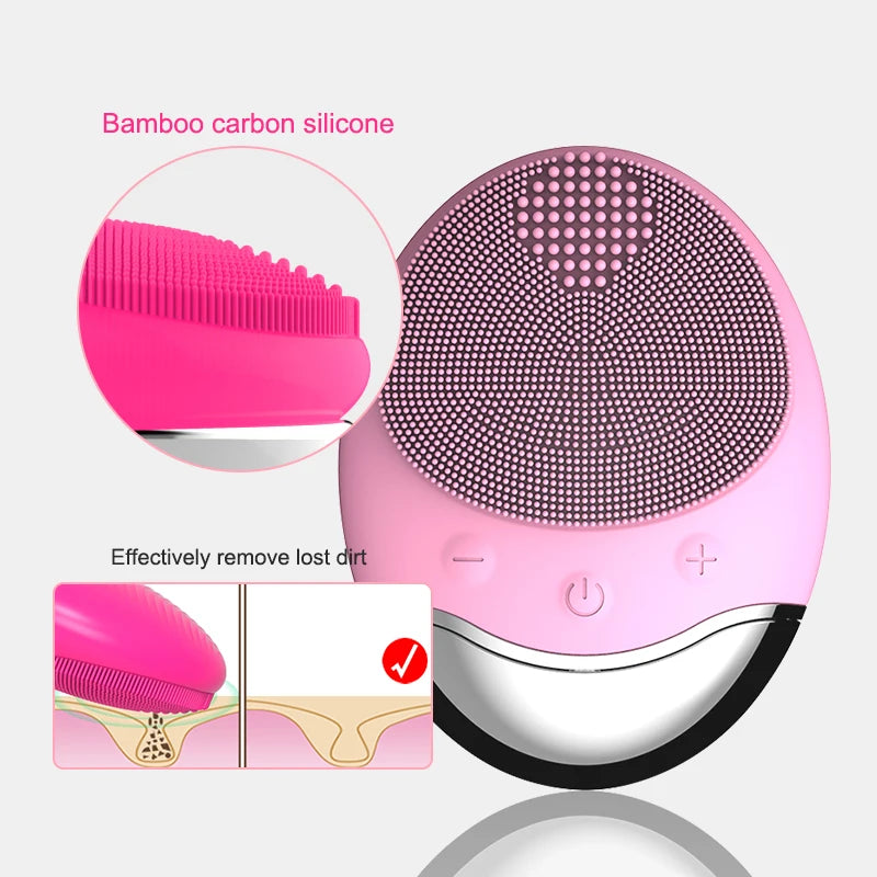 Electric Face Cleaner Sonic Silicond Facial Cleansing Brush Electric