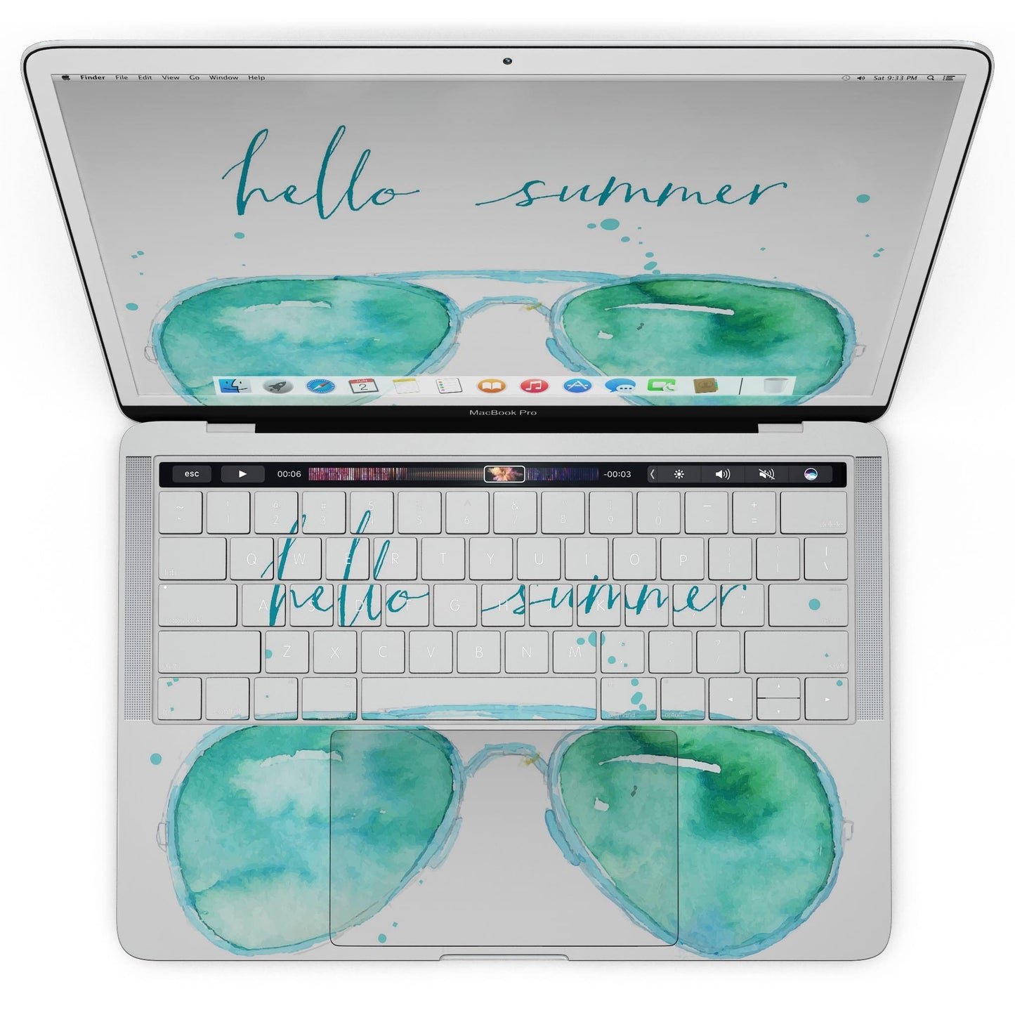 Hello Summer Sunglasses - MacBook Pro with Touch Bar Skin Kit