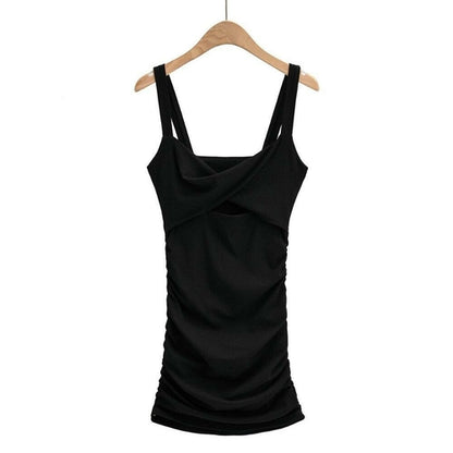 Knick Bow V neck Short Spaghetti Strap Dress