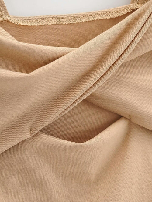 Knick Bow V neck Short Spaghetti Strap Dress