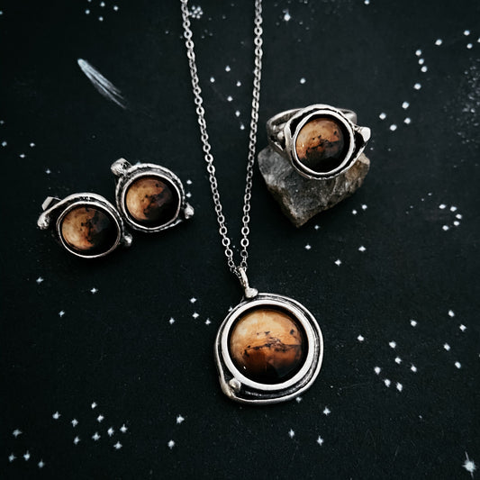 Mars Jewelry Gift Set - Necklace, Earrings, and Ring