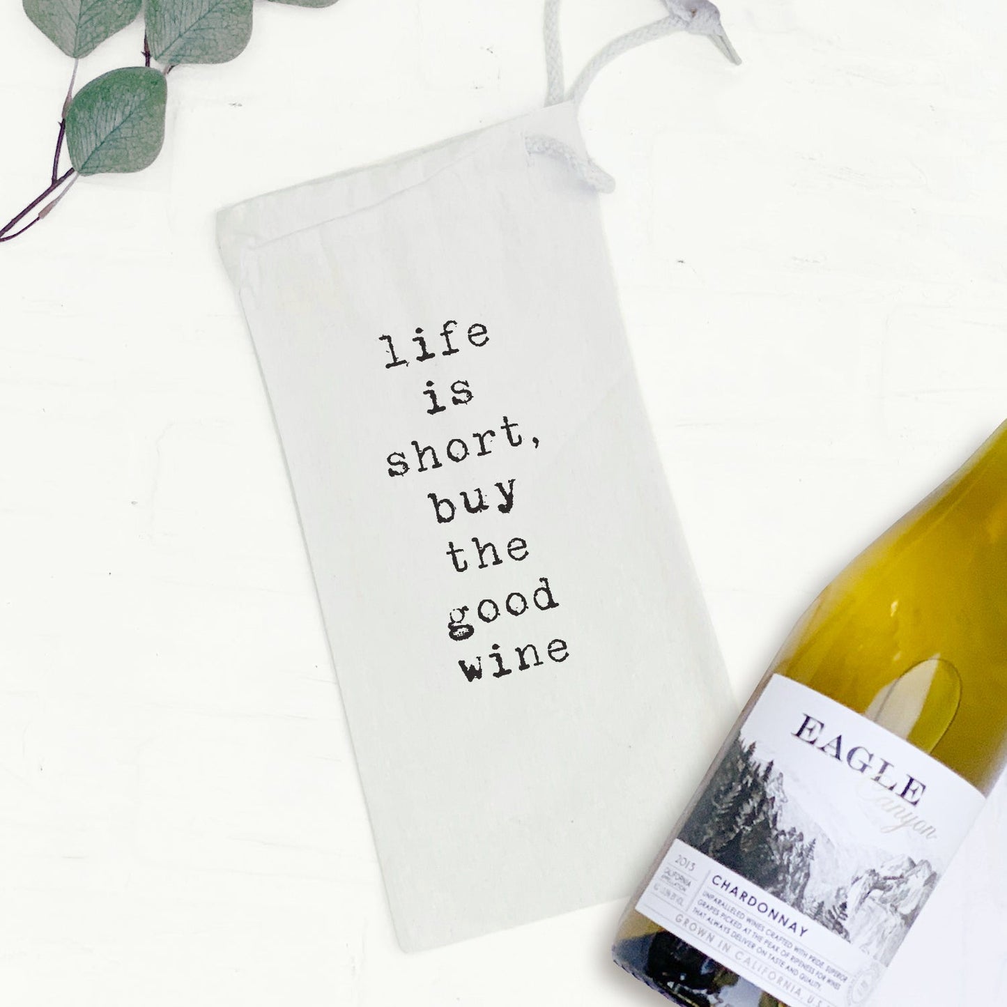 Buy The Good Wine- Canvas Wine Bag