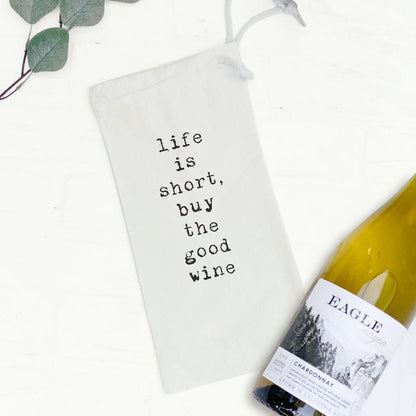 Buy The Good Wine- Canvas Wine Bag