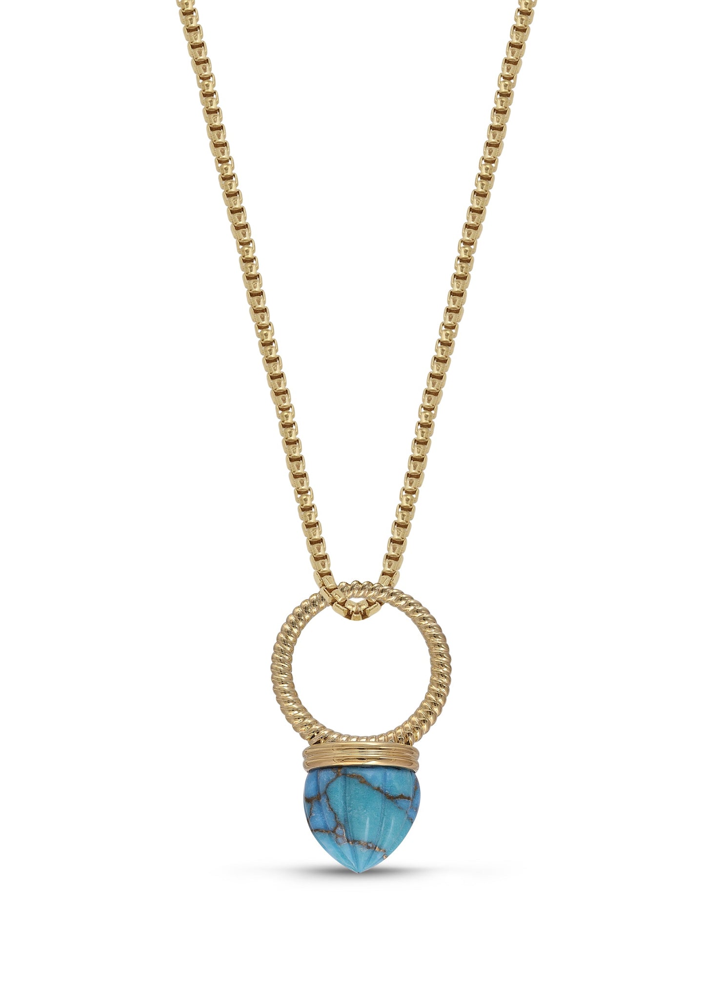 Summer Nights Turquoise Single Stone Ring & Pendant in 14K Yellow Gold
