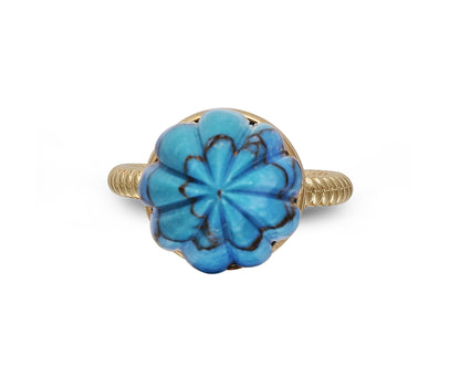 Summer Nights Turquoise Single Stone Ring & Pendant in 14K Yellow Gold
