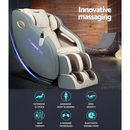 Livemor Electric Massage Chair Recliner SL Track Shiatsu Heat Back