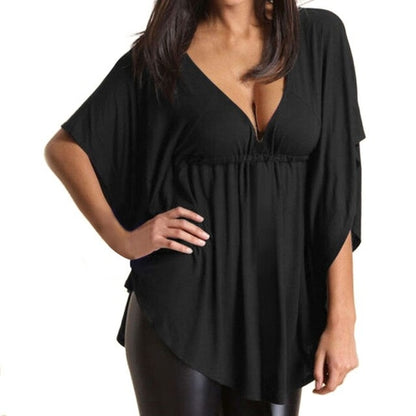 Maternity Plus Size Batwing Sleeve V Neck Bandage