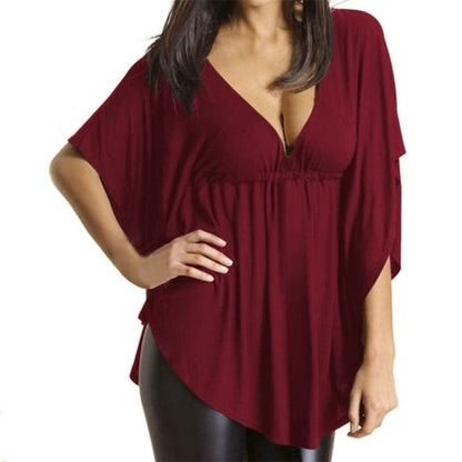 Maternity Plus Size Batwing Sleeve V Neck Bandage