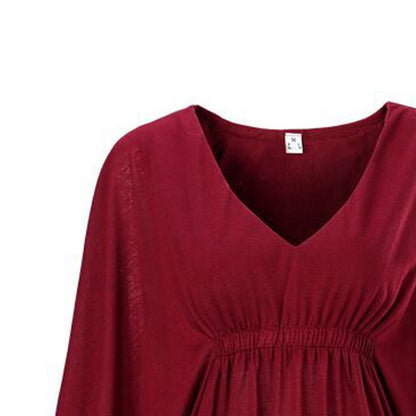 Maternity Plus Size Batwing Sleeve V Neck Bandage