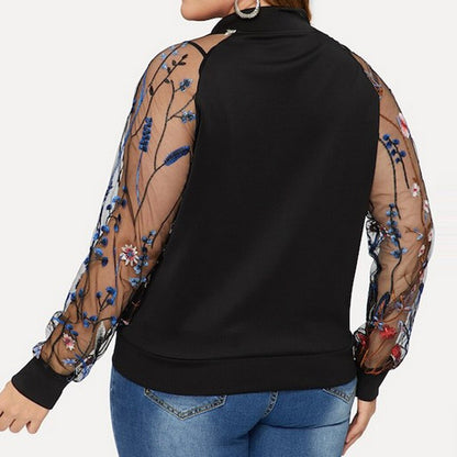 Maternity Women Plus Size Tops Zipper Floral Long