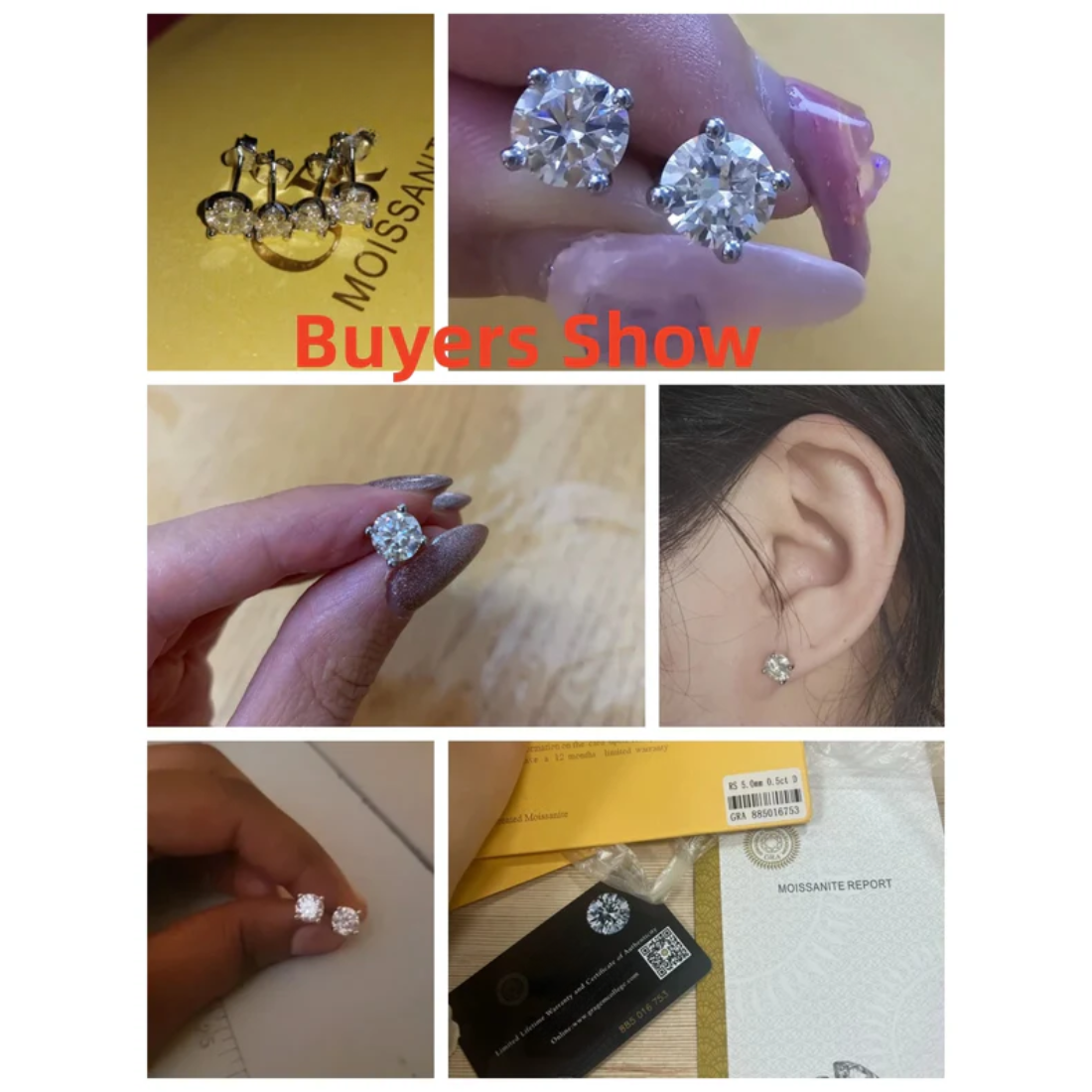 Moissanite Ear Studs