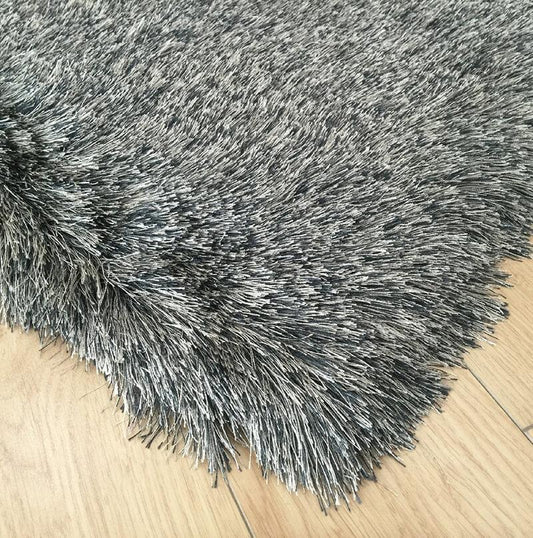 Fancy Collection Solid Gray Shag Area Rug