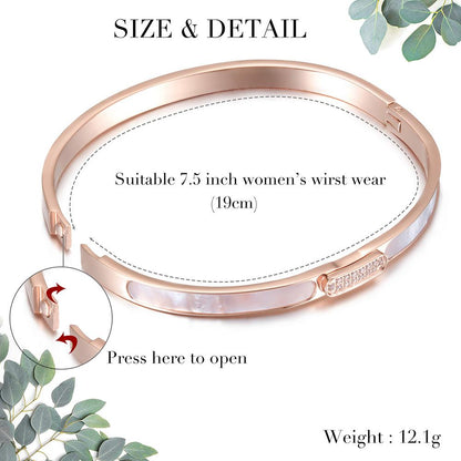 Elegant CZ&Shell Bangle