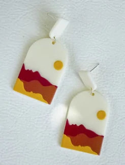 Colorful Printed Scenery Earrings