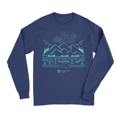 Camping Lines Men Long Sleeve Shirt
