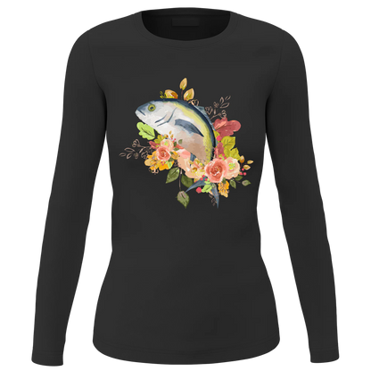 Fishing Flower Women Long Sleeve Shirt