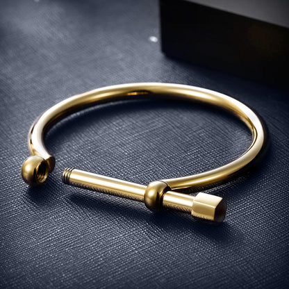 D-Shape Female Screw Bar Bangle