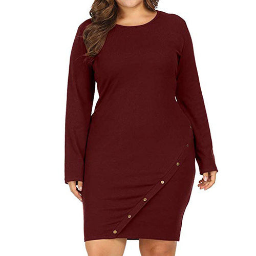 Plus Size Maternity Solid Dress Women Casual Solid