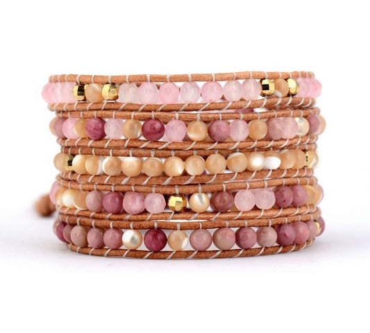 Quality Natural Stones Leather Wrap Bracelets