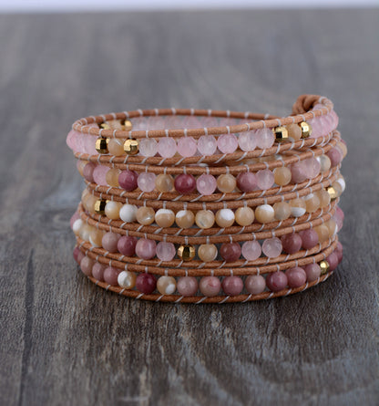 Quality Natural Stones Leather Wrap Bracelets