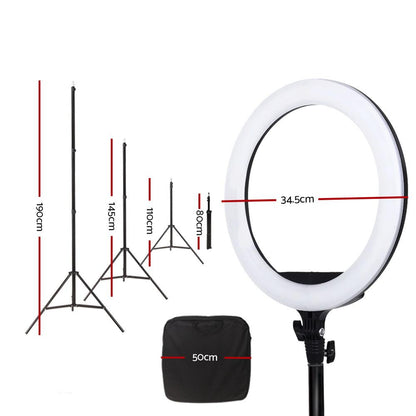 Embellir 14" LED Ring Light 5600K 3000LM Dimmable Stand MakeUp Studio