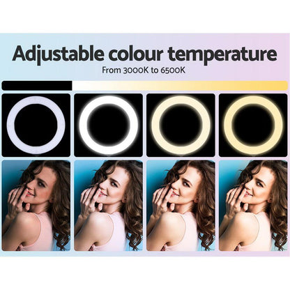 Embellir 14" LED Ring Light 5600K 3000LM Dimmable Stand MakeUp Studio