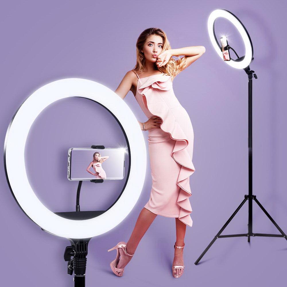Embellir 14" LED Ring Light 5600K 3000LM Dimmable Stand MakeUp Studio