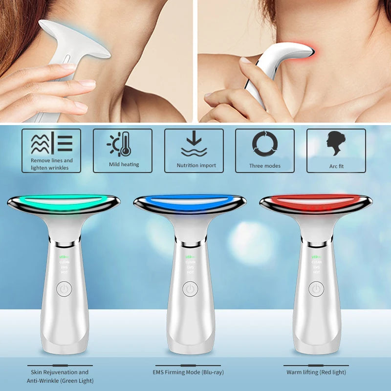 Neck Face Beauty Device EMS Neck Face Lifting Massager Skin Tighten