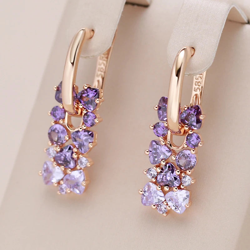Purple Drop Earrings