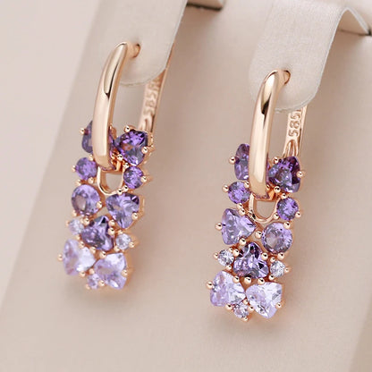 Purple Drop Earrings