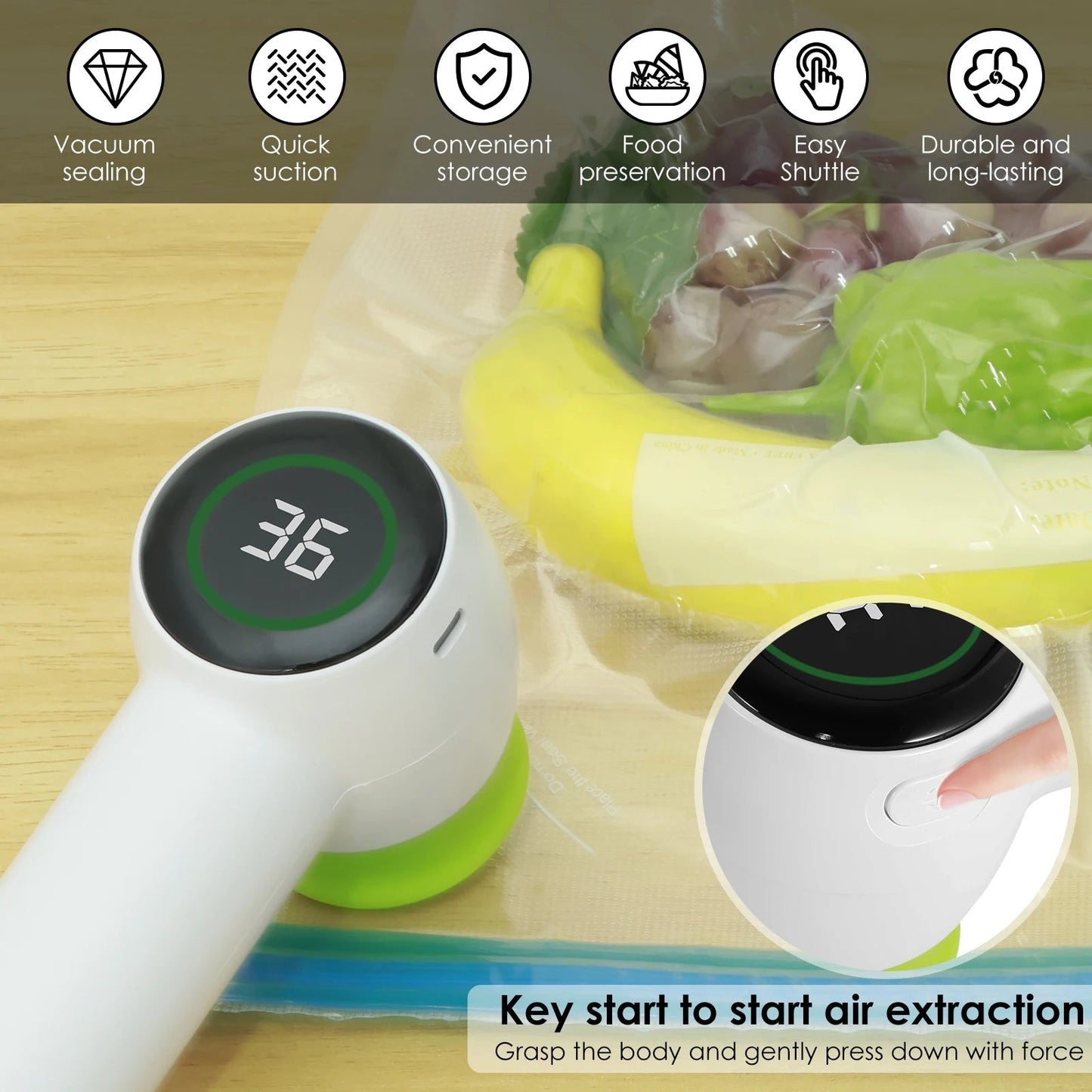 Mason Jar Vacuum Sealer Kit 1200mah Jar Vacuum Sealer with Display