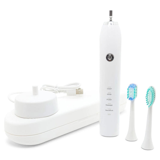 Sonic Electric Toothbrush White USB Wireless Charging Smart 5 Modes 2