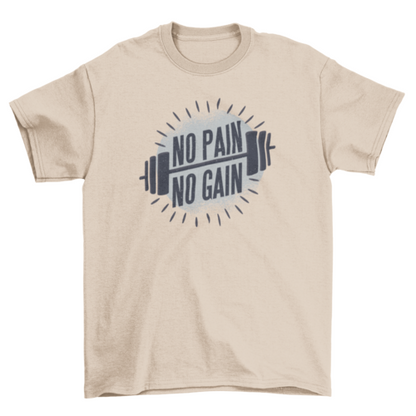 Simple Barbell Workout Weights Weightlifting Fitness Quote "No pain no