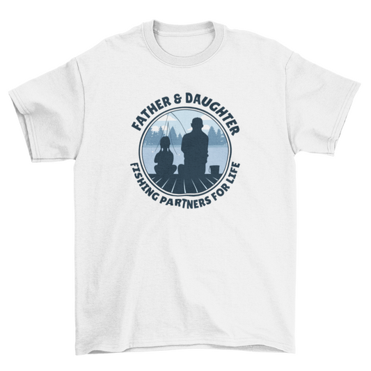 Family badge w/ quote "Father & daughter fishing partners for life"