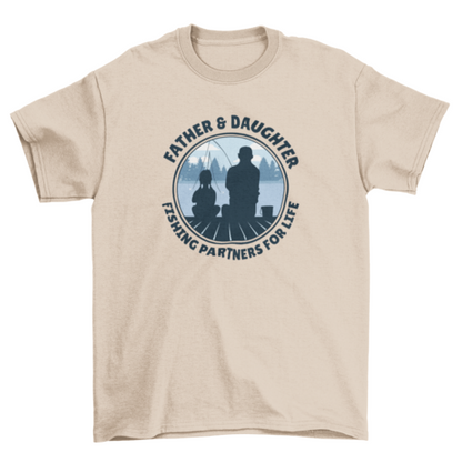 Family badge w/ quote "Father & daughter fishing partners for life"