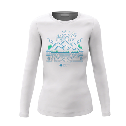 Camping Lines Women Long Sleeve Shirt