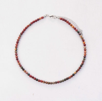 Women Choker 4MM Natural Stones Choker Necklace