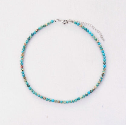 Women Choker 4MM Natural Stones Choker Necklace