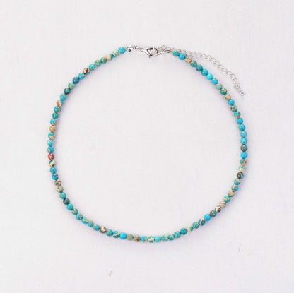 Women Choker 4MM Natural Stones Choker Necklace