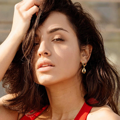 Simple Solid Color Water Drop Pendant Earrings