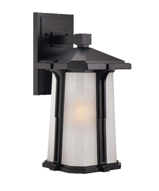16"H Illuma 1-Light Matte Black Outdoor Wall Light