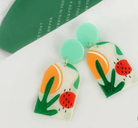 Colorful Printed Scenery Earrings