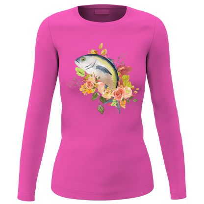 Fishing Flower Women Long Sleeve Shirt