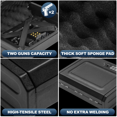 Biometric Gun Safe Gun Safe for Pistols Quick-Access Gun Lock Box