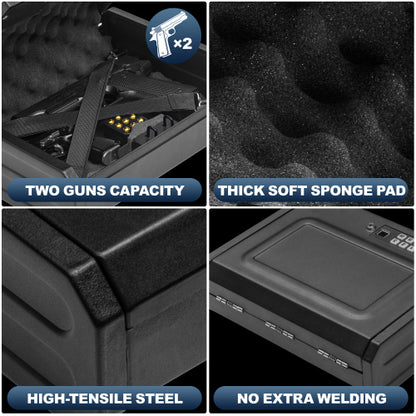 Biometric Gun Safe Gun Safe for Pistols Quick-Access Gun Lock Box