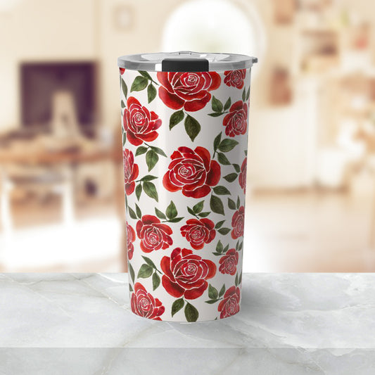 Rose Watercolor Travel Coffee Mug
