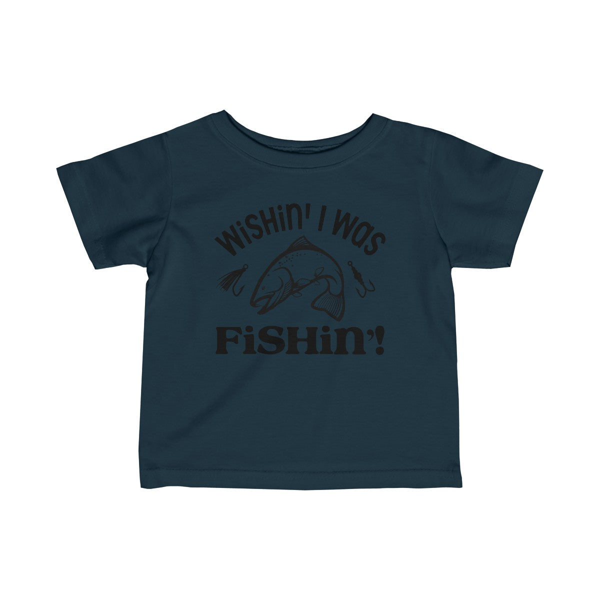Adorable “Wishin’ I was Fishin'” Infant Fine Jersey Tee