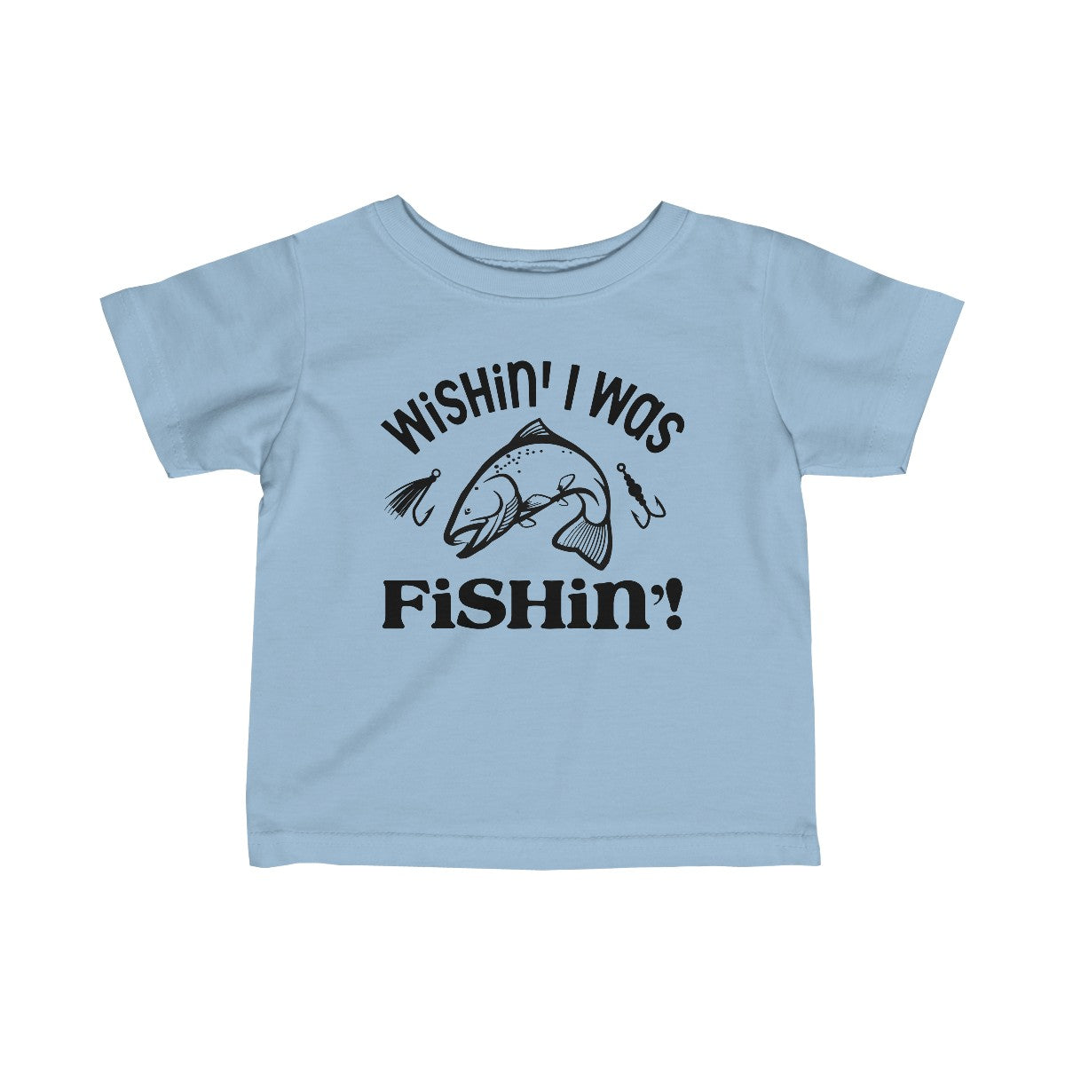 Adorable “Wishin’ I was Fishin'” Infant Fine Jersey Tee