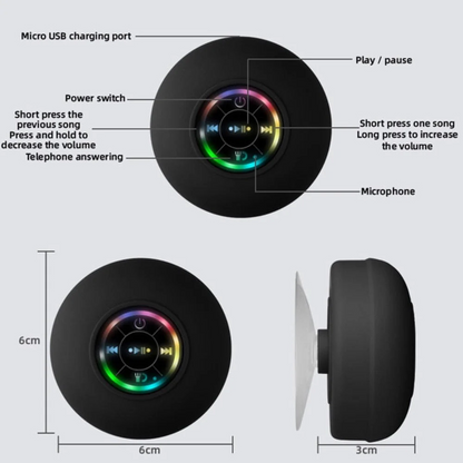 Mini portable waterproof RGB bluetooth speaker with sucker